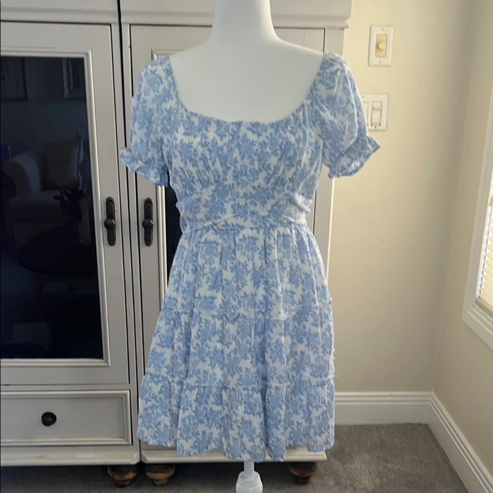 Altar'd State Blue & White Floral Dress - XS